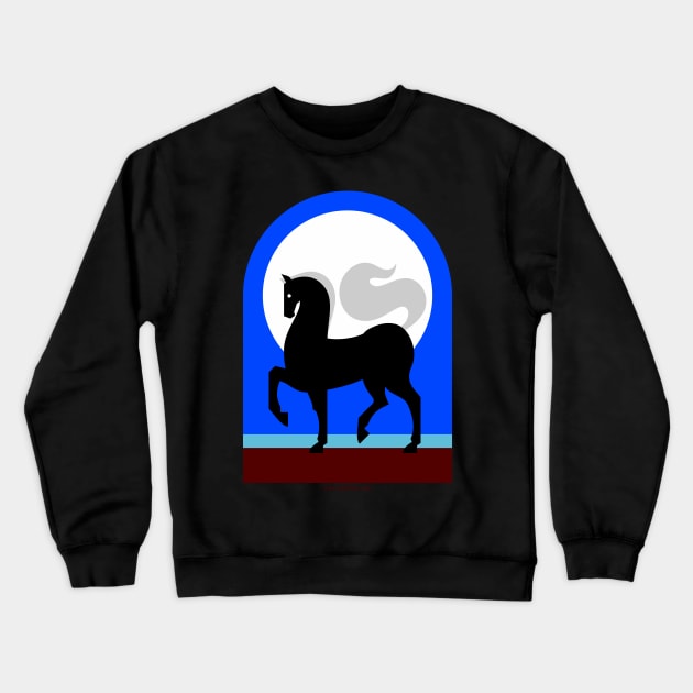 Moon horse Crewneck Sweatshirt by tuditees